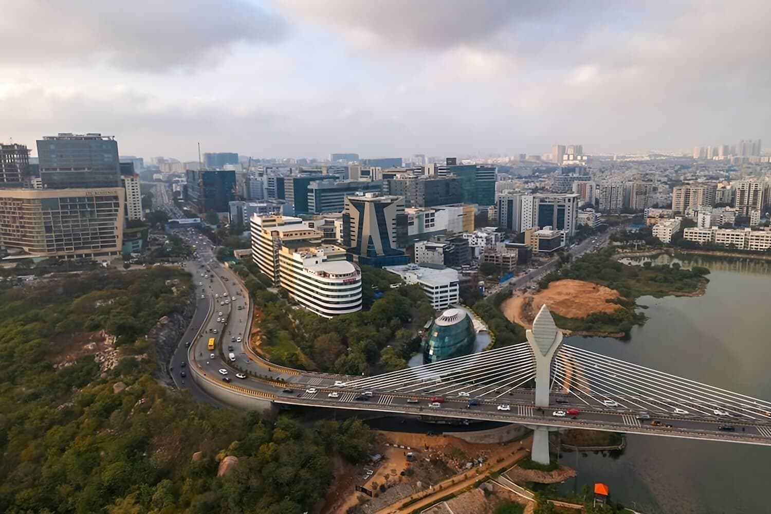 Hyderabad cityscape showing modern architecture and infrastructure